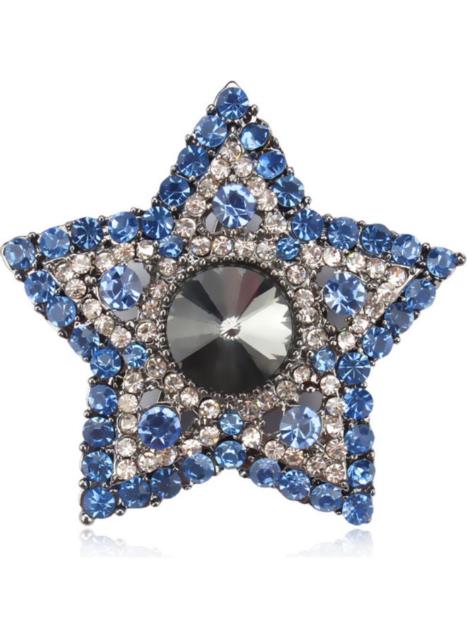 J.J Hand made Five-Pointed Star Exquisite Rhinestone Brooch - Image 1