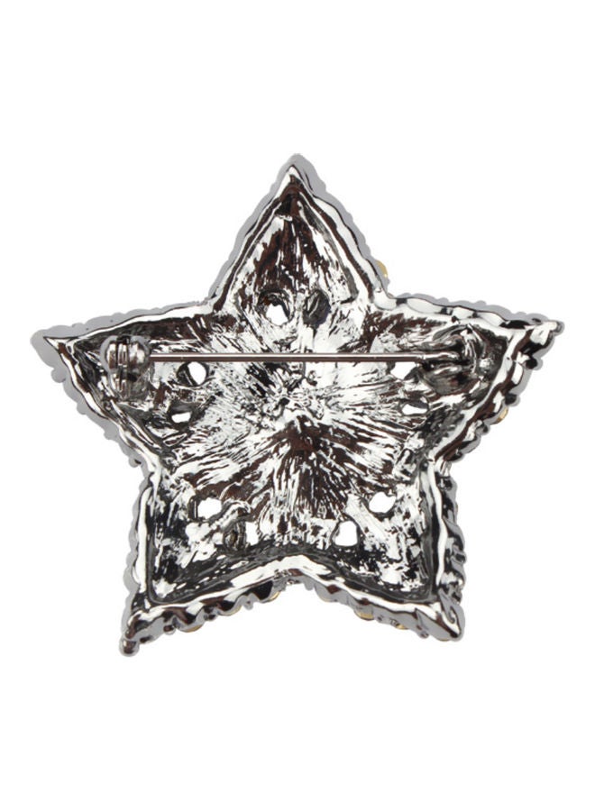 J.J Hand made Five-Pointed Star Exquisite Rhinestone Brooch - Image 3