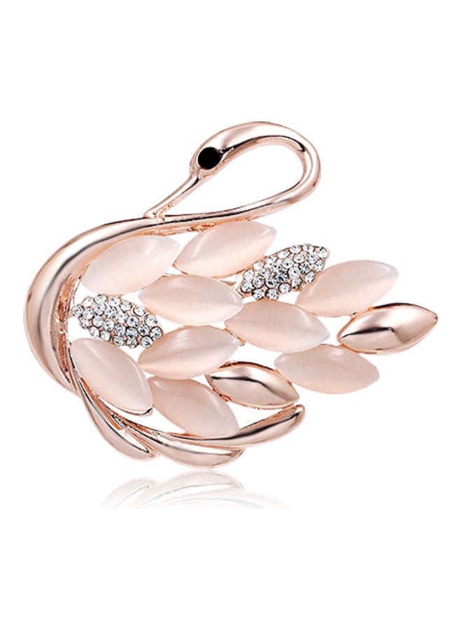 J.J Hand made High-End Swan Shaped Gem Brooch - Image 1