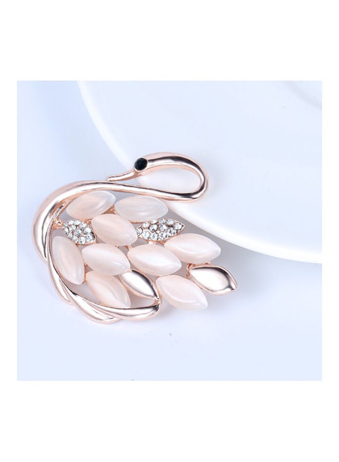 J.J Hand made High-End Swan Shaped Gem Brooch - Image 2