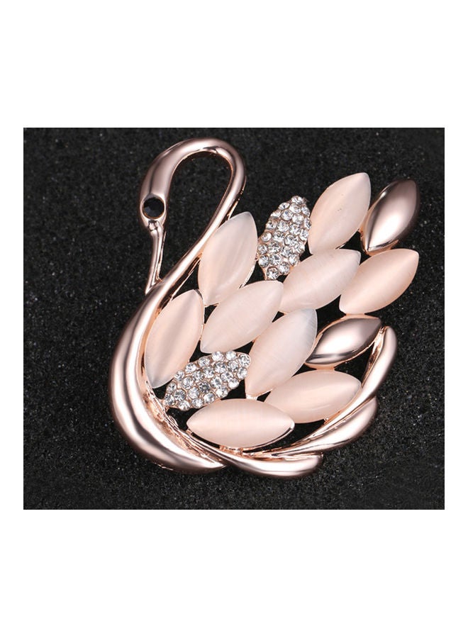 J.J Hand made High-End Swan Shaped Gem Brooch - Image 3