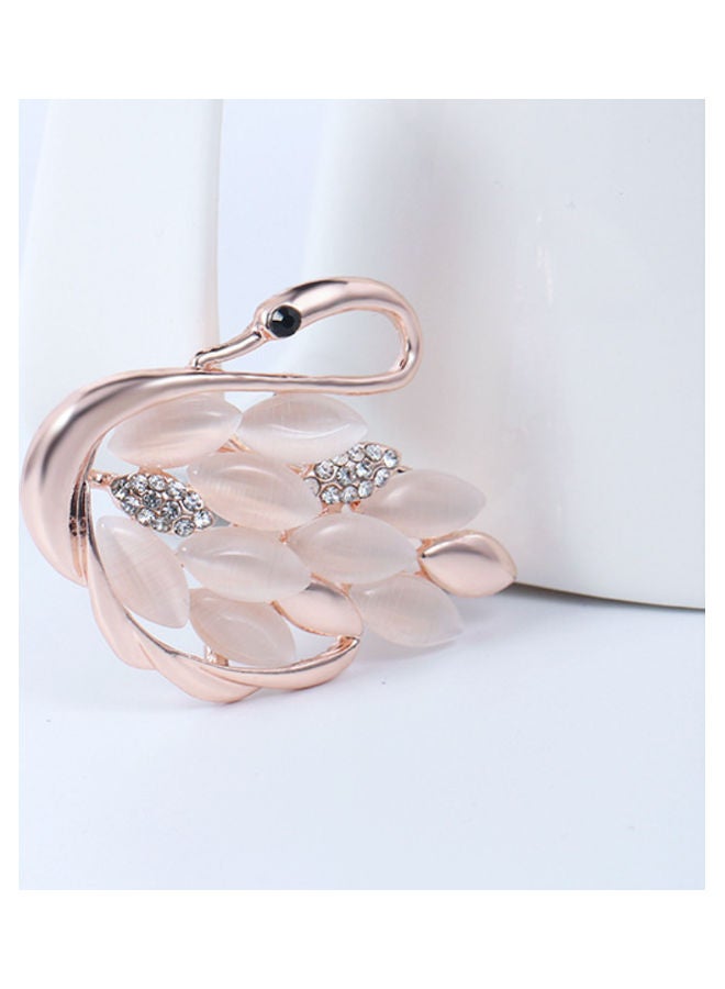 J.J Hand made High-End Swan Shaped Gem Brooch - Image 4