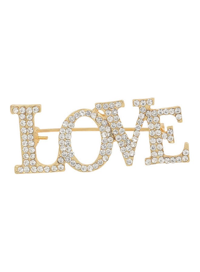 J.J Hand made Love Letter Zircon Brooch - Image 1