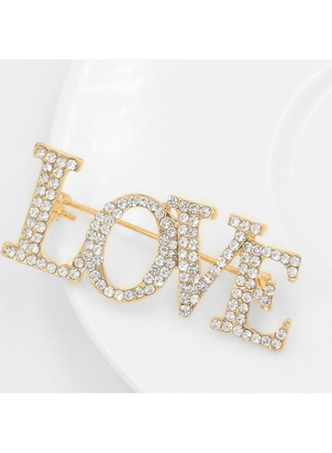 J.J Hand made Love Letter Zircon Brooch - Image 2