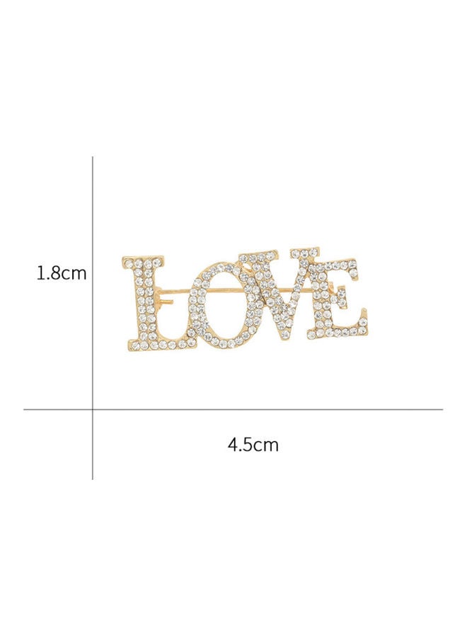 J.J Hand made Love Letter Zircon Brooch - Image 3