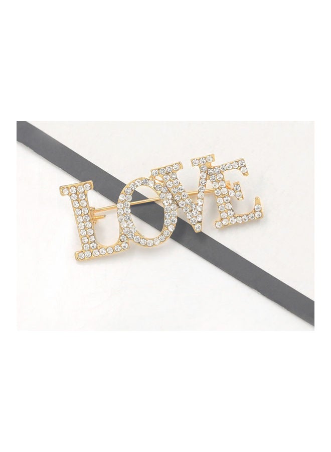 J.J Hand made Love Letter Zircon Brooch - Image 4