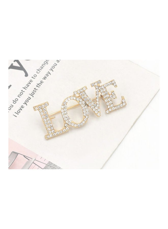 J.J Hand made Love Letter Zircon Brooch - Image 5
