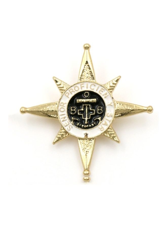 J.J Hand made Eight-Pointed Star Shape Brooch - Image 1