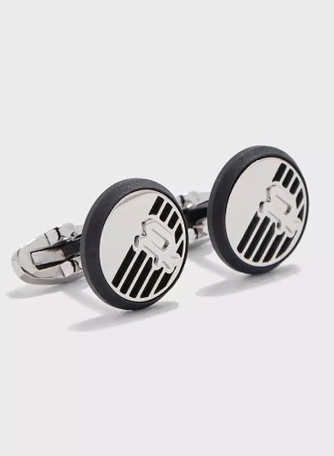 POLICE Burren By Police - Silver Cufflinks