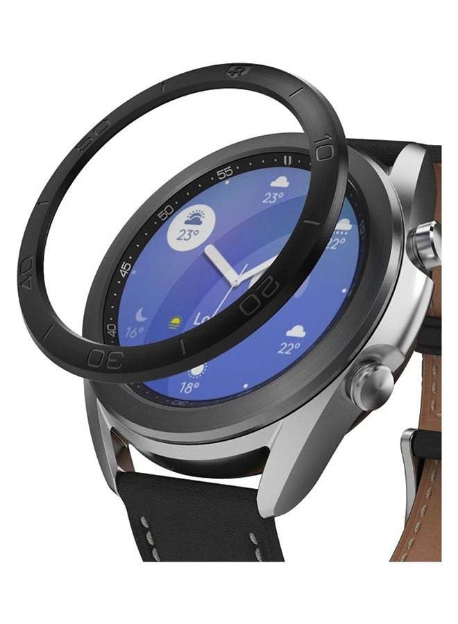 رينجك غطاء حماية لاصق واقٍ من الخدوش بتصميم إطار حلقي من الستانلس ستيل لساعة جلاكسي 3 أسود - Image 1