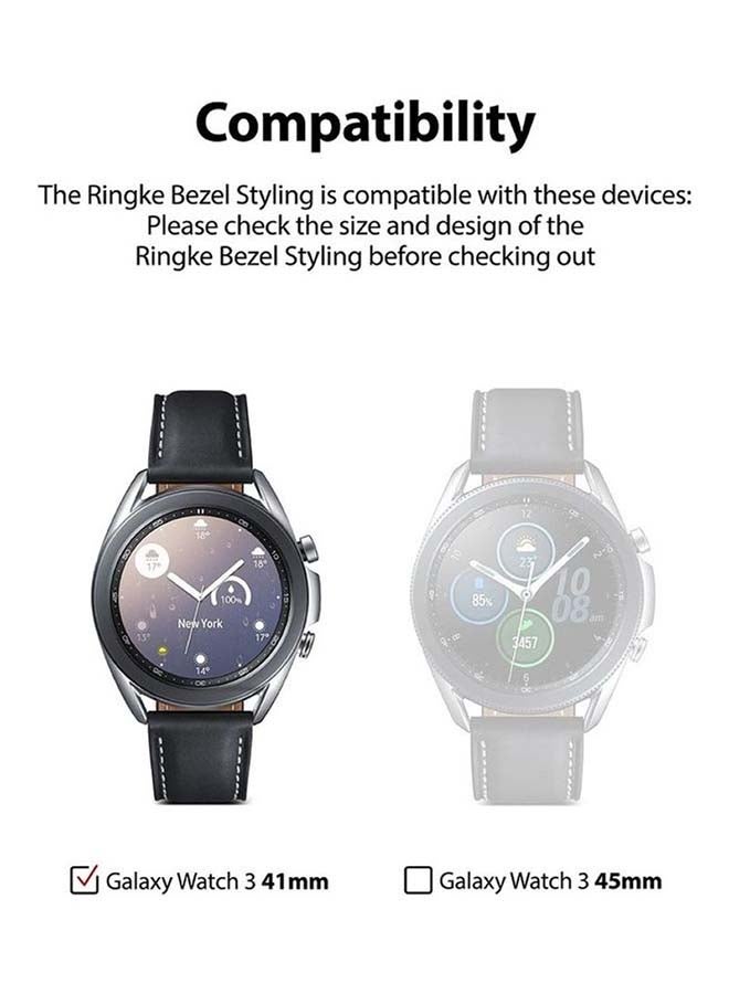 رينجك غطاء حماية لاصق واقٍ من الخدوش بتصميم إطار حلقي من الستانلس ستيل لساعة جلاكسي 3 أسود - Image 2