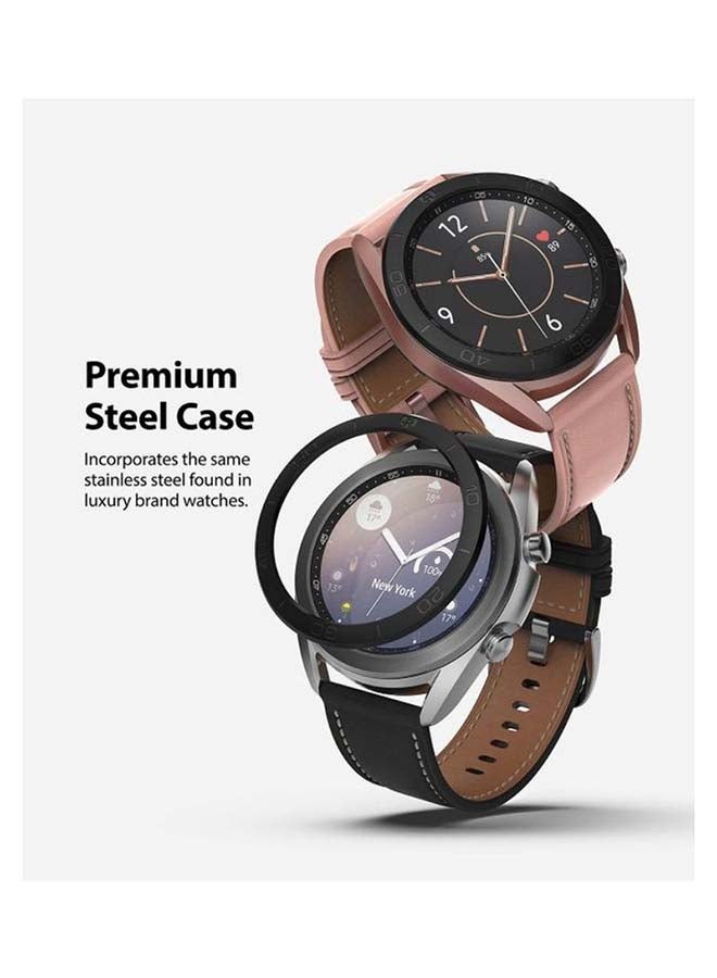 رينجك غطاء حماية لاصق واقٍ من الخدوش بتصميم إطار حلقي من الستانلس ستيل لساعة جلاكسي 3 أسود - Image 4