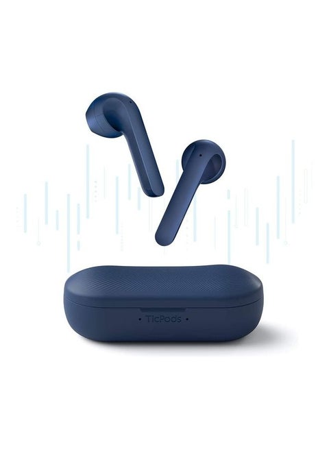 TicPods 2 Pro True Wireless In-Ear Earbuds With Charging Case Set Navy Blue