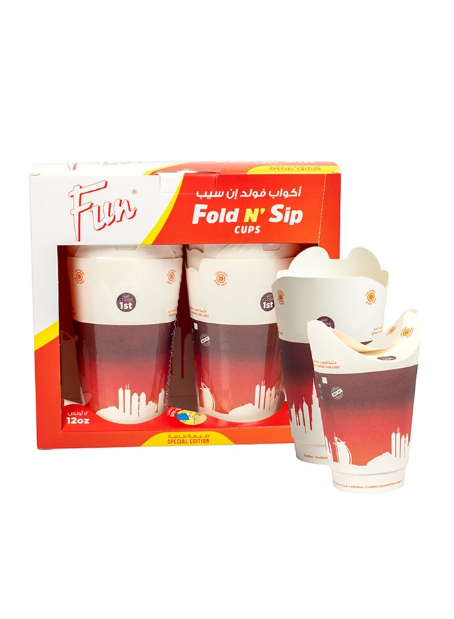 Fun 10 Piece Fold And Sip Biodegradable Paper Cups Multicolour 