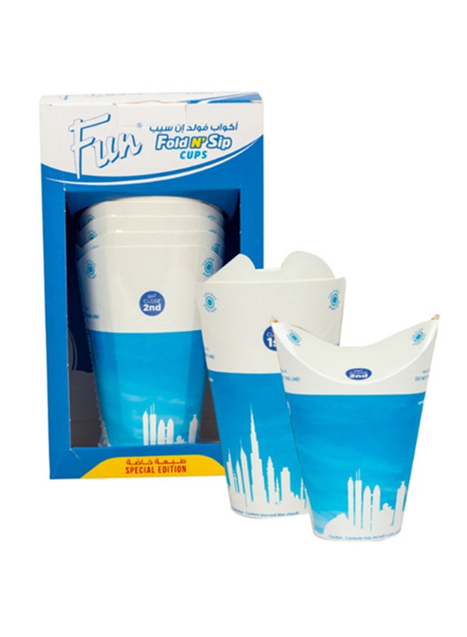 Fun 10 Piece Fold And Sip Biodegradable Paper Cups Multicolour  - Image 1