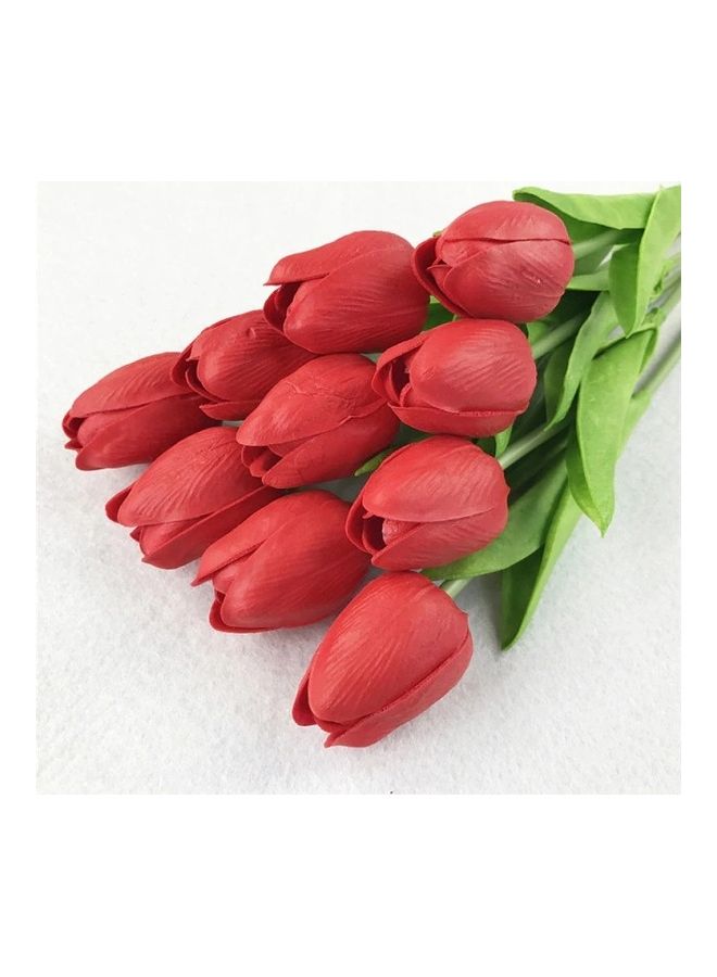 10-Piece Tulip Artificial Flower Red/Green - v1623142341/N48030228A_2