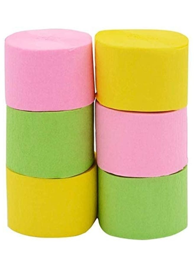 بارتي تايم 6 لفافات من ورق الكريب لتزيين الحفلات. - Image 1