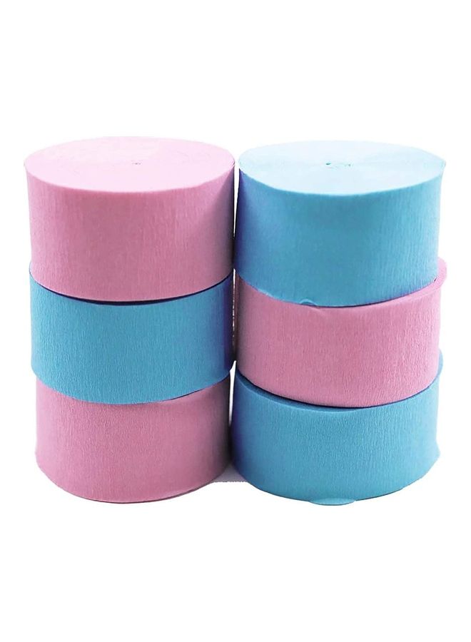 بارتي تايم طقم بكرات ورق كريب للحفلات مكون من 6 قطع - Image 1