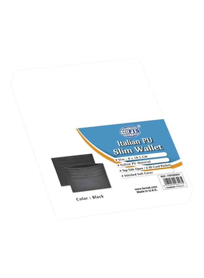 FIS 2 Sides Opening PU Slim Card Holder Black  - Image 3