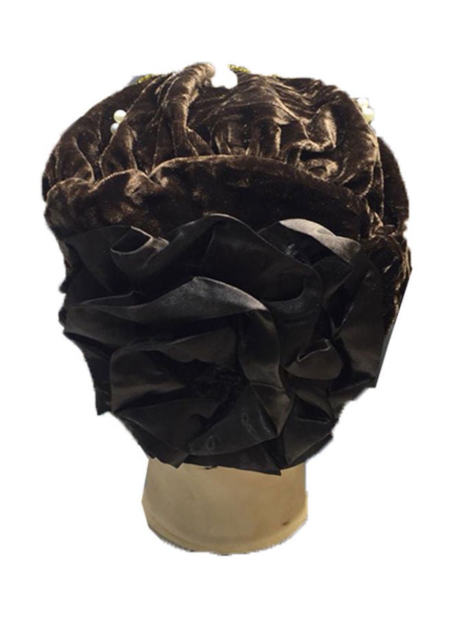SD Stylish Comfortable Bonnet Cap Brown/Gold/White  - Image 2