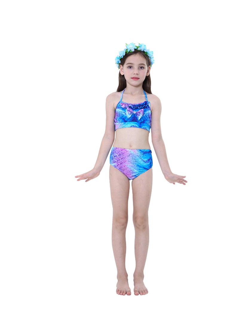 3-Piece Sparkle Bikini With Mermaid Tail Set Multicolour - Image 1