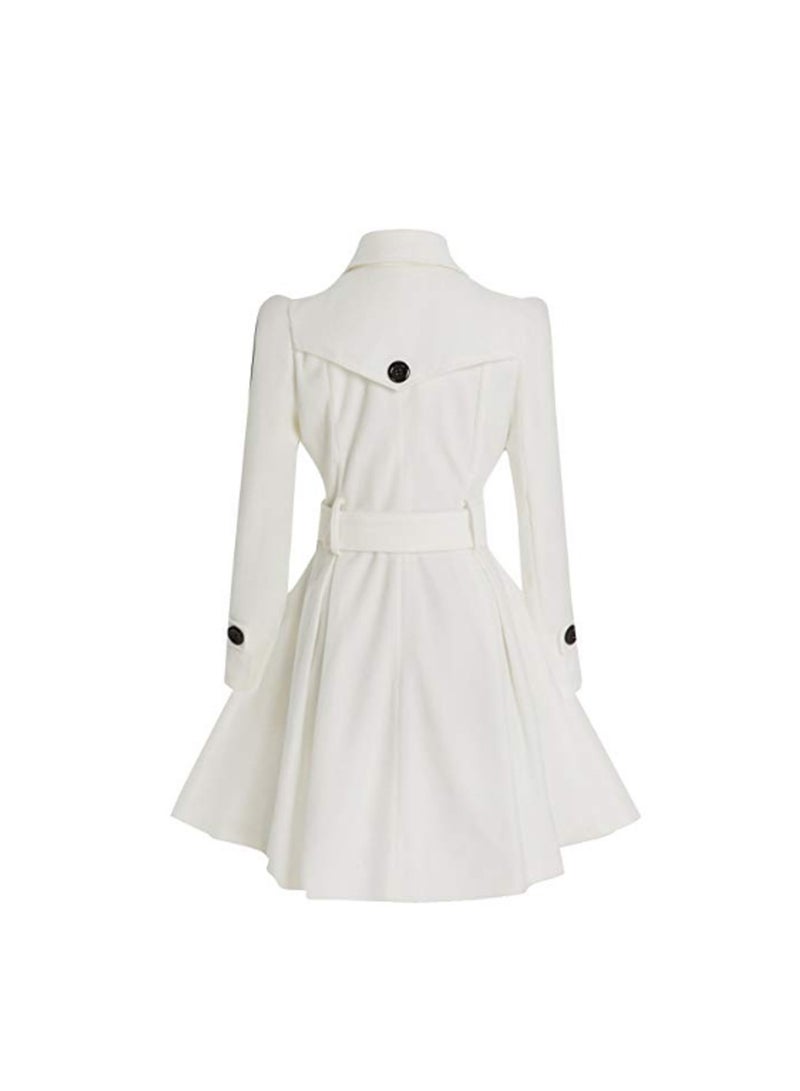 Double Breasted Swing Coat White - Image 2
