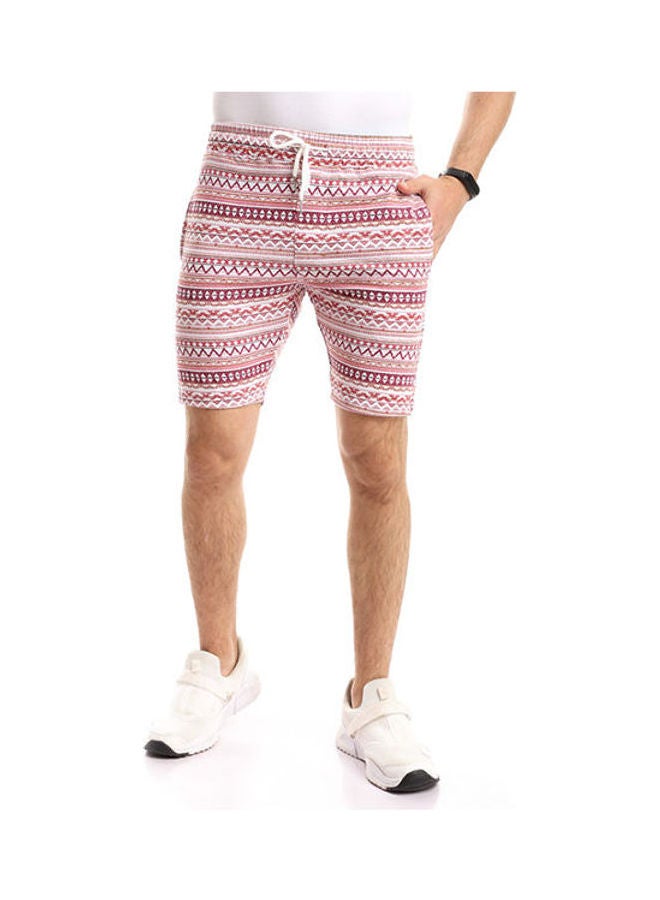 Andora - Printed Shorts Dark Red - Image 1