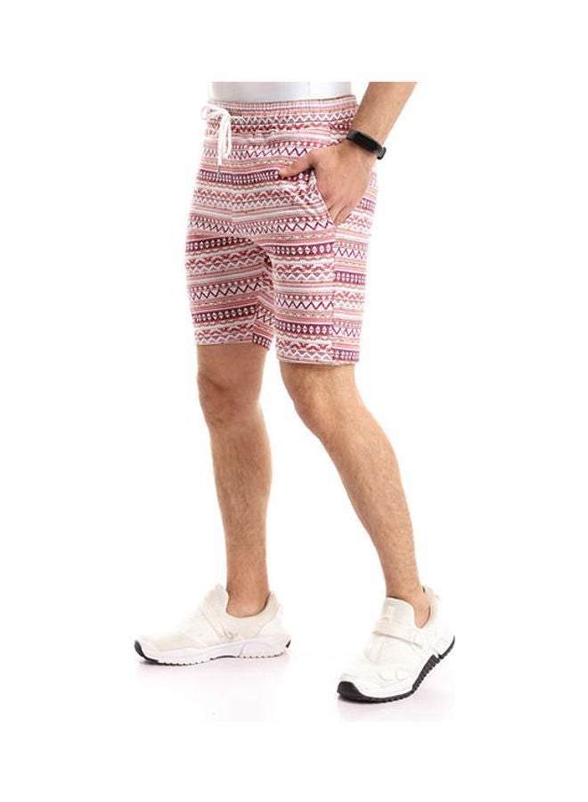 Andora - Printed Shorts Dark Red - Image 1