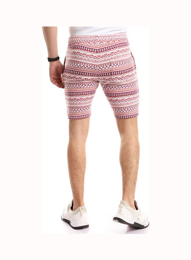 Andora - Printed Shorts Dark Red - Image 1