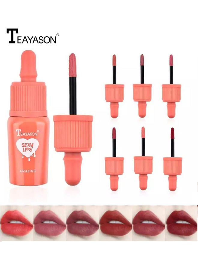 TEAYASON 6-Piece Waterproof Baby Bottle Matte Lipstick Multicolour - Image 2