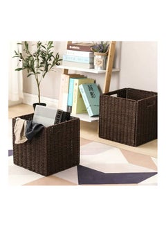 fashionhome Foldable Wooden Square Samantha Utility Laundry Basket Brown 30x30x30cm  - Image 3