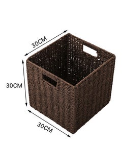 fashionhome Foldable Wooden Square Samantha Utility Laundry Basket Brown 30x30x30cm  - Image 4