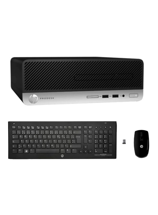 كمبيوتر شخصي بصندوق عمودي طراز PRO 400 G4 SFF 1KN93EA بمعالج كور i5/ذاكرة وصول عشوائي سعتها 4 جيجا بايت/محرك أقراص ثابت سعته 500 جيجا بايت/ بطاقة رسومات مدمجة ولوحة مفاتيح وماوس أسود/فضي