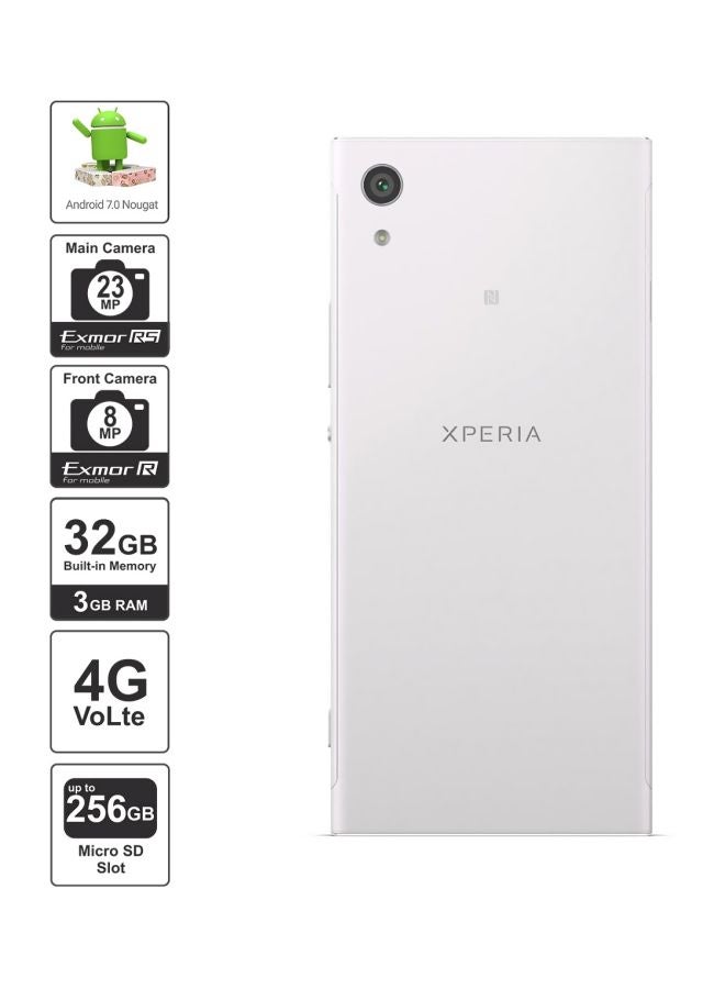 سوني - هاتف إكسبيريا XA1 بشريحتين وذاكرة داخلية سعة 32 جيجابايت ويدعم تقنية 4G LTE، لون أبيض - Image 1