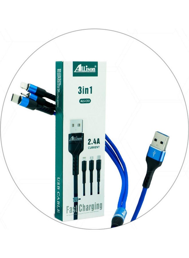 3 In 1 Als-C53 Car Charger Multicolour