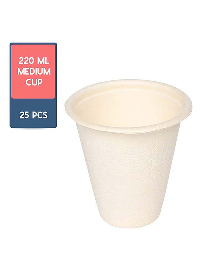 Ecoware 25-Piece Safe And Hygienic Disposable Cup White 220ml  - Image 1