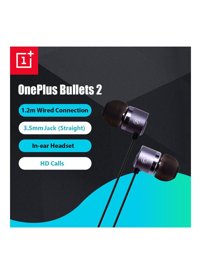 OnePlus - Bullets 2 In-Ear Earphones Black/Purple/Brown - Image 1