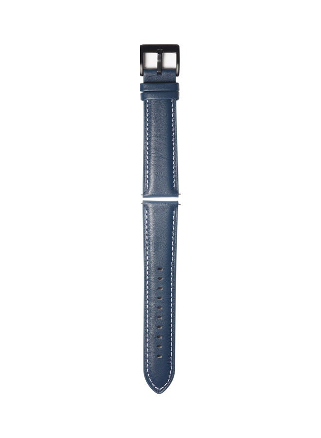 Genuine Leather Band Smart Watch Strap Blue - Image 1