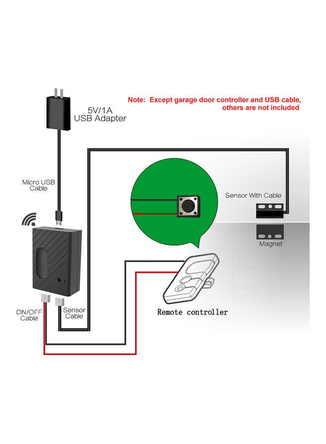Generic - WiFi Smart Switch Garage Door Controller Black - Image 1