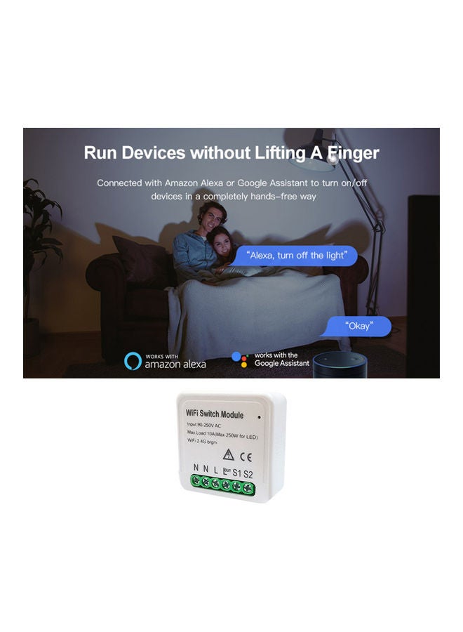 Smart WiFi Automation 2-Way Light Switch Module White  - Image 3