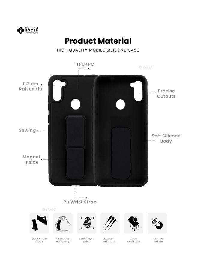 إينيكس غطاء حماية 3 في 1 بحامل يد مغناطيسي لهاتف سامسونج جالاكسي M11 أسود - Image 2
