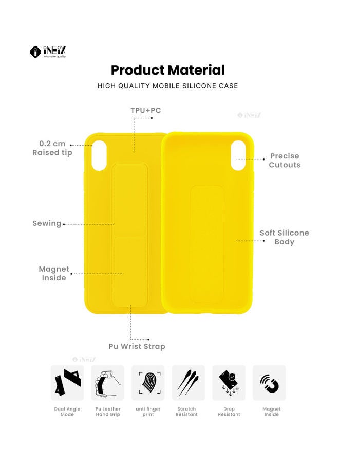 INEIX 3-In-1 Magnetic Hand Grip Holder Case For Apple iPhone XS Max Yellow - Image 2