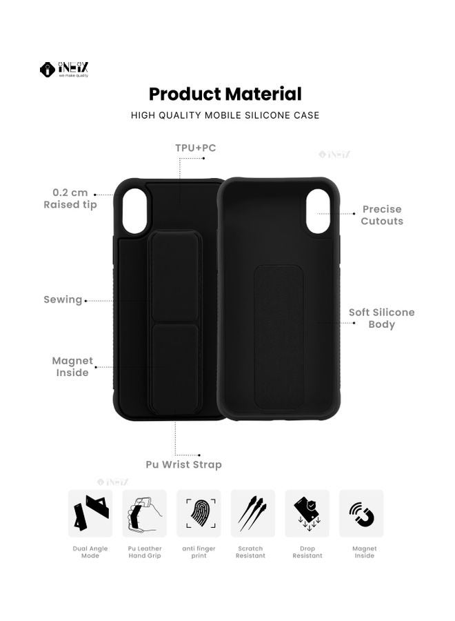 إينيكس غطاء حماية 3 في 1 بقبضة يد مغناطيسية لهاتف أبل آيفون X وXS أسود - Image 2