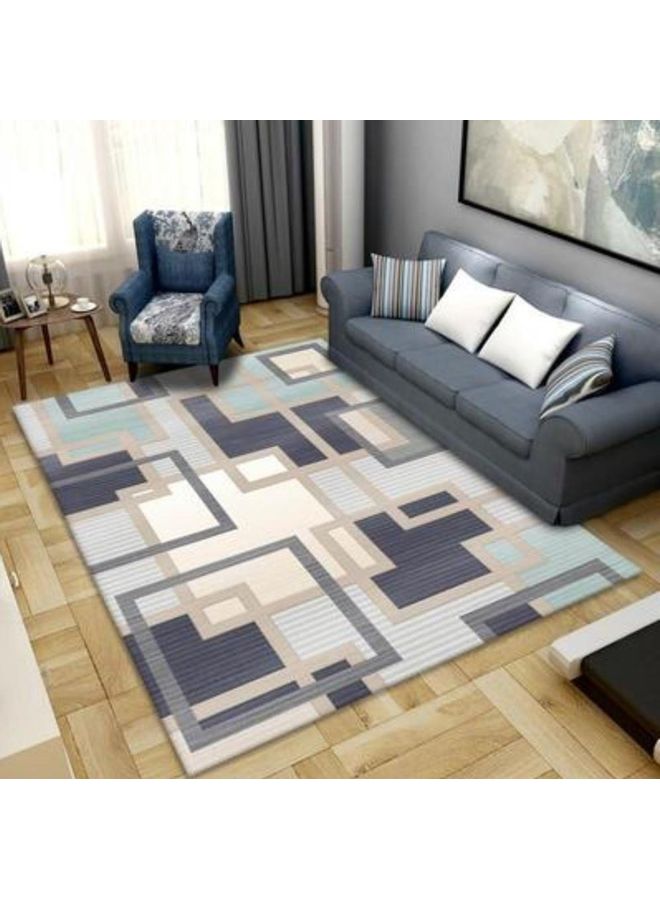 Geometric Patterned Carpet, Polyester, Rectangle Multicolour 40x60cm