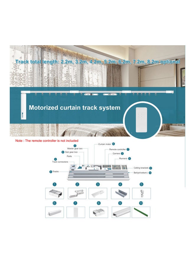 Motorized APP Controlled Curtain Blind Track System White  - Image 2