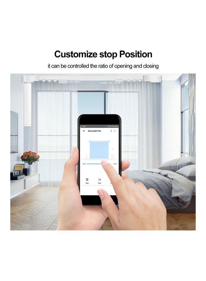 Motorized APP Controlled Curtain Blind Track System White  - Image 4