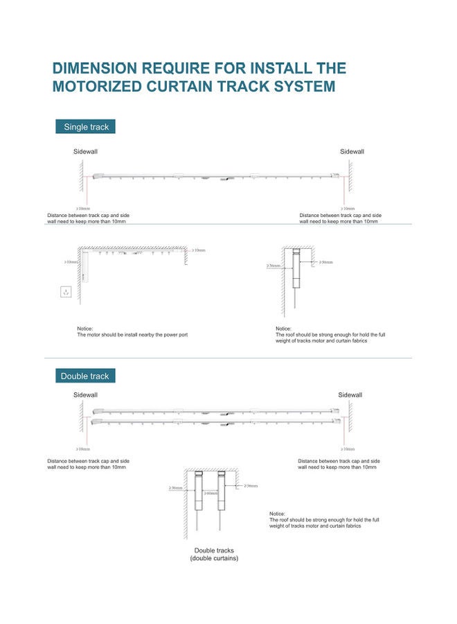Motorized APP Controlled Curtain Blind Track System White  - Image 5