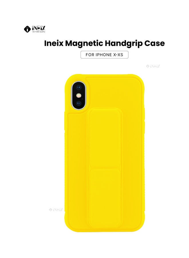 INEIX 3-In-1 Magnetic Hand Grip Holder Case For Apple iPhone X/XS Yellow - Image 1