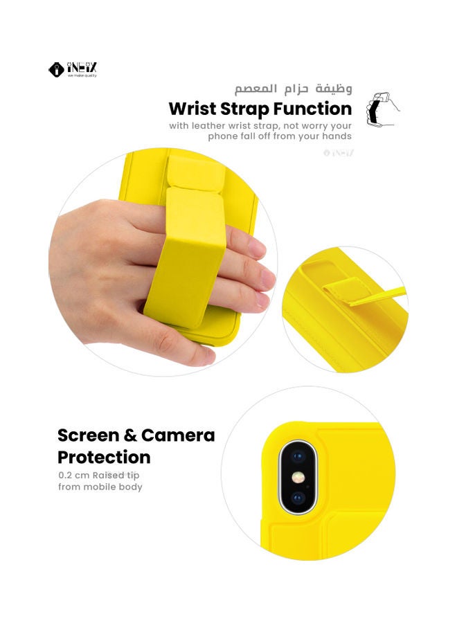 INEIX 3-In-1 Magnetic Hand Grip Holder Case For Apple iPhone X/XS Yellow - Image 5