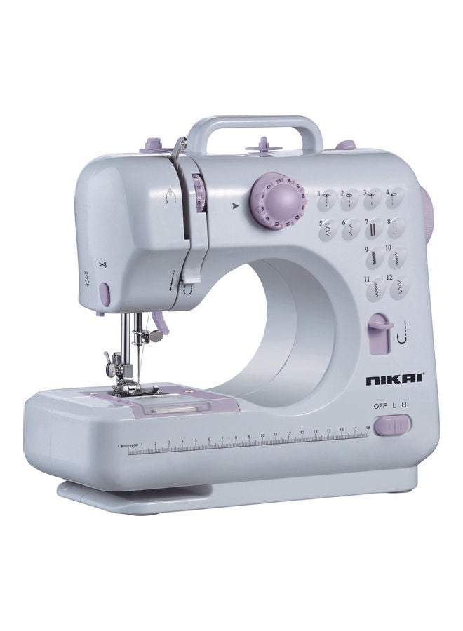 NIKAI - Mini Multi-Function Household Sewing Machine Built In Stitch Patterns NHSM505 White - Image 1